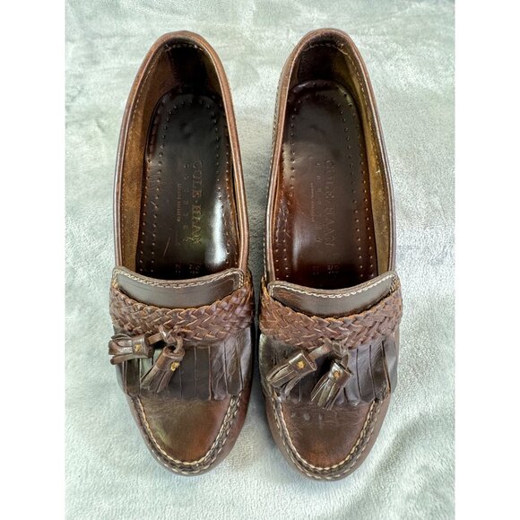 Cole Haan womens shoes 8.5M Country Brown Leather Tassel Loafers - Picture 11 of 16